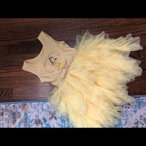 Bella beauty and the beast Disney fluffy yellow dress 3t